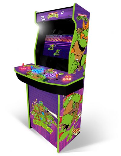 Retrouver les 4 célèbres tortues ninja sur votre borne d'arcade 4 joueurs, maintenant en édition violette !